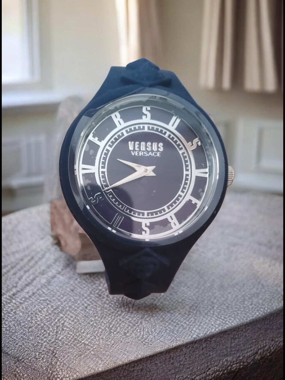 Versus Versace Black Dial Silicone Strap Men’s Watch